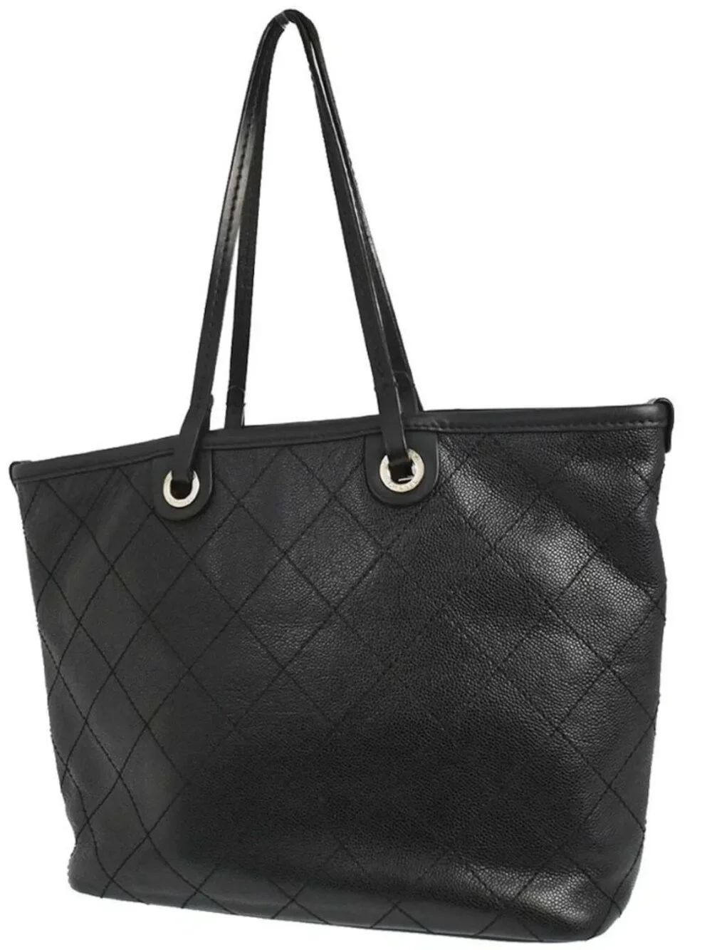 Chanel Black Calfskin On The Road Shopping Fever Tote Bag 168056